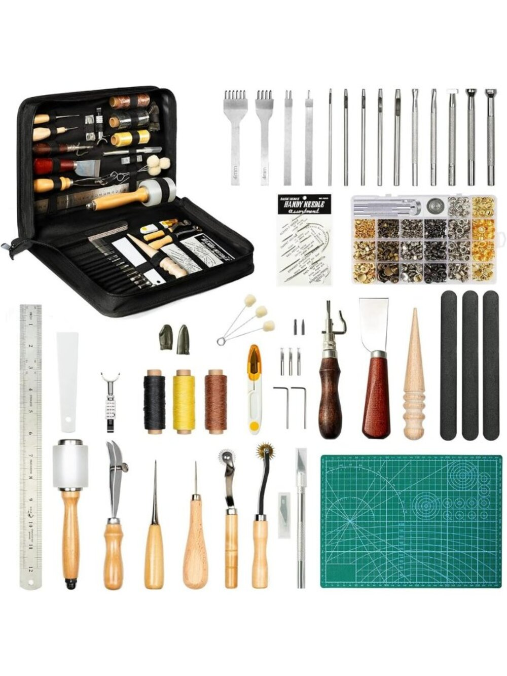 458 Pcs Leather Tooling Kit - Essential Tools for Crafting, DIY & Leatherwork